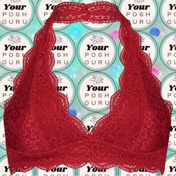 🆓♥️ AERIE ♥️ Halter scallop lace Live love dream 💕 Perfect for Valentine's Day - Picture 1 of 5